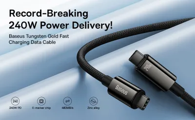 Baseus USB C Cable, 240W PD 5A Fast Charging Usbc to Usbc