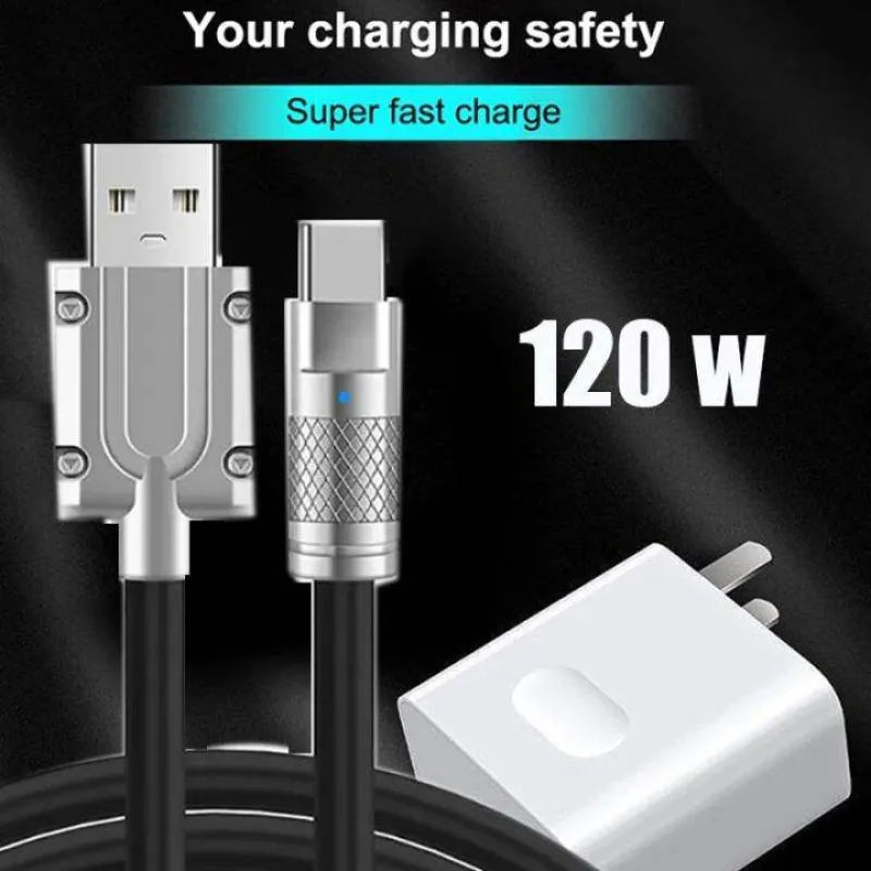 120W Adapter with 6A Super Fast Android Charger Zinc