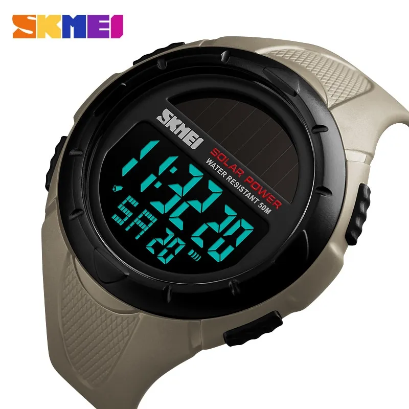 Skmei Men Sports Watches Solar Power Waterproof LED