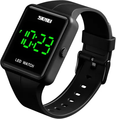 Gosasa Large Face LED Digital Watch Date Time 3Bar