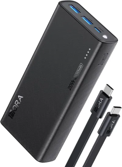 1 Hora Power Bank 20000mAh, 20W Carga Rápida Bateria