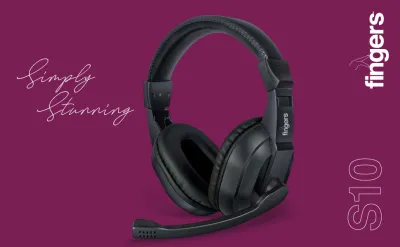 Fingers S10 Wired On Ear Headphones with Adjustable Mic