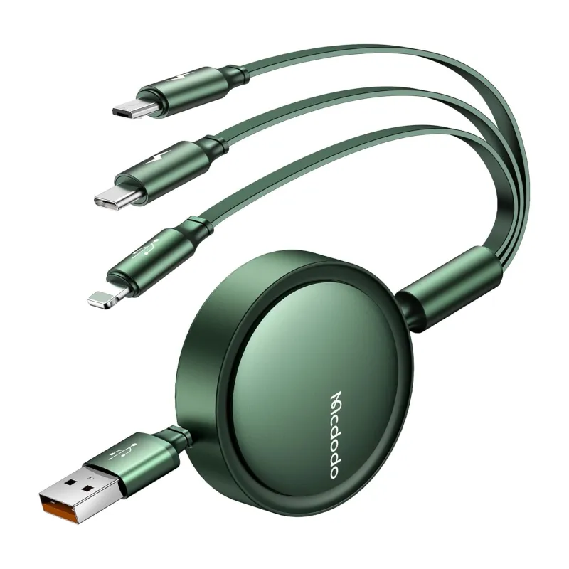 mcdodo Multi Charging Cable, 3 in 1 Retractable USB C
