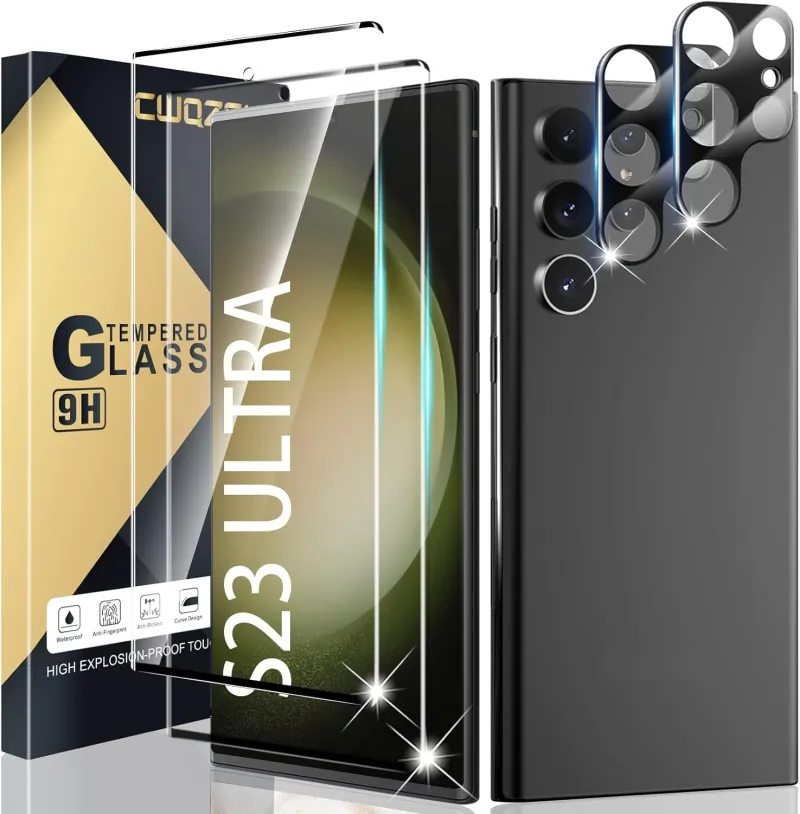 Cwqzguf Galaxy S23 Ultra Screen Protector [2+2 Pack]