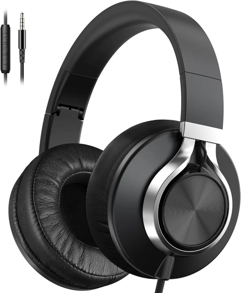 Ailihen Wired Headphones with Microphone, Over-Ear