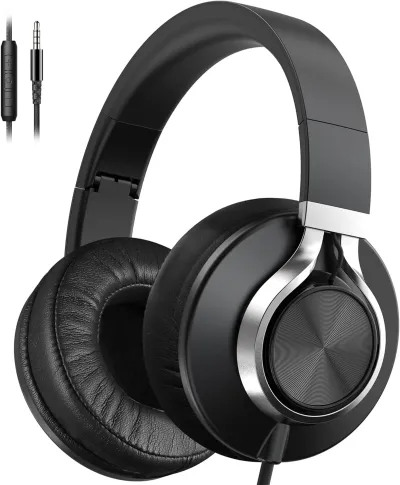 Ailihen Wired Headphones with Microphone, Over-Ear