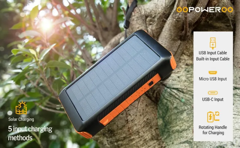 Oopoweroo Solar Power Bank 20000mAh Built in (Model 25)